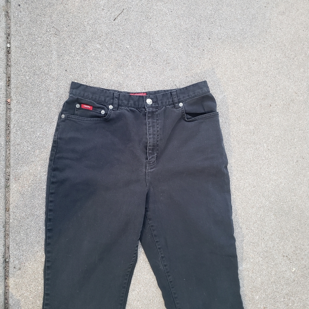 Vtg Chaps black denim jeans sz 8 - Picture 3 of 8